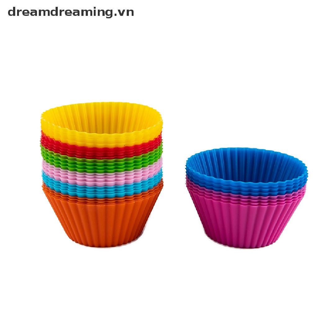 Bộ 4 Khuôn Làm Bánh muffin Tròn Bằng Silicone Tiện Dụng
