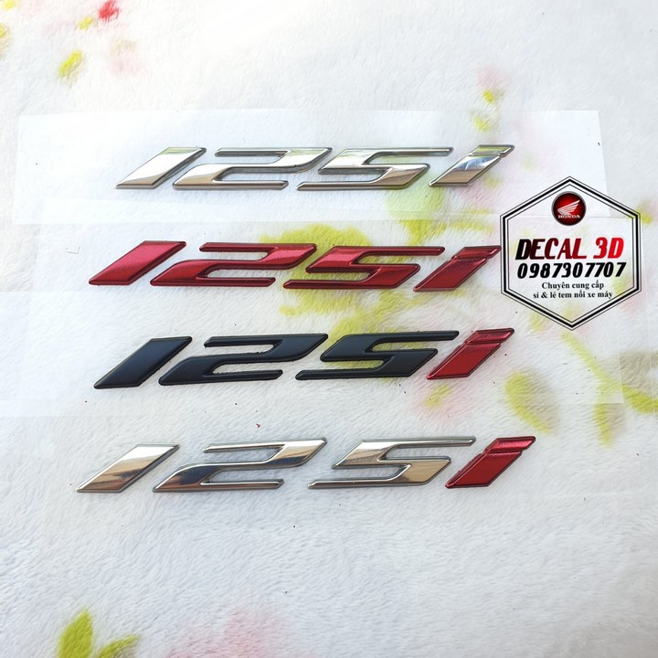 TEM SỐ 125I CHỮ NỔI HÀNG CAO CẤP SIÊU ĐẸP NHIỀU MÀU DÁN NHIỀU DÒNG XE