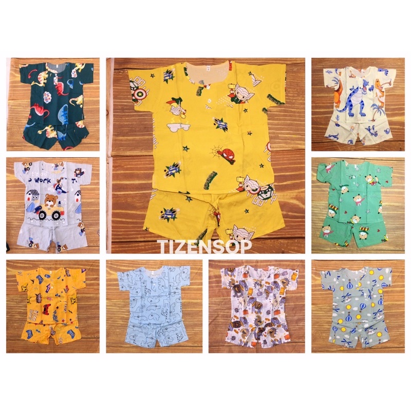 Bộ lanh tole tay ngắn quần đùi cho bé trai vải mịn mát