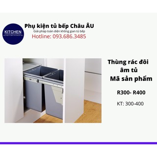 Thùng rác đôi âm tủ gắn cánh thông minh