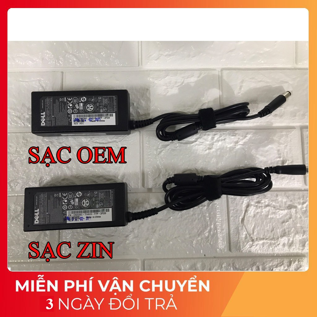 Sạc Laptop Dell 19.5V - 3.34A - 65W Chân kim to chính hãng dành cho dell 4110 4010 2421 2420 3450 4050 3521