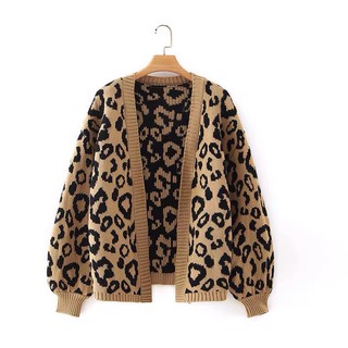 (ẢNH THẬT) ÁO KHOÁC LEN CARDIGAN DA BEO