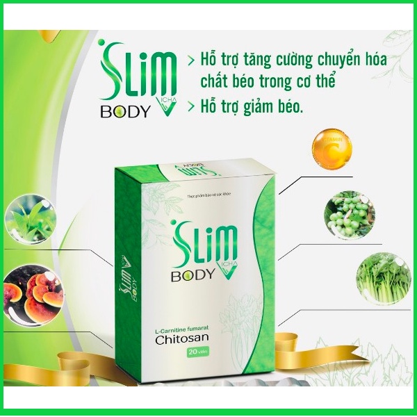 Giảm cân Slim Body Vicha, giảm hấp thu chất béo, đốt cháy mỡ thừa -Hộp 20 viên