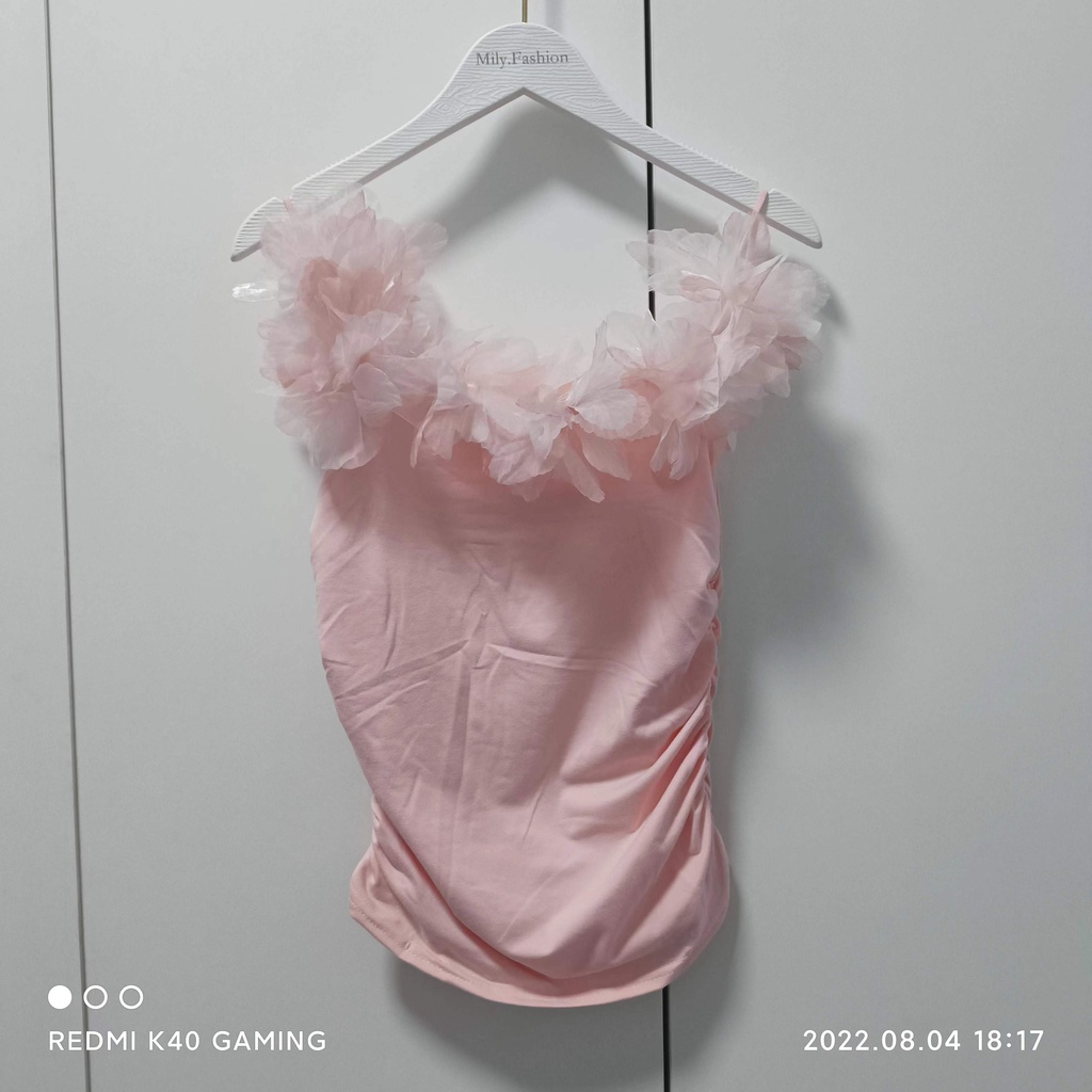 One Áo Nữ Hai Dây Dáng Chữ A Họa Tiết Hoa Thời Trang Quyến Rũ