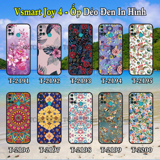 Ốp lưng Vsmart Joy 4 dẻo đen in hình Họa Tiết Hoa Đẹp