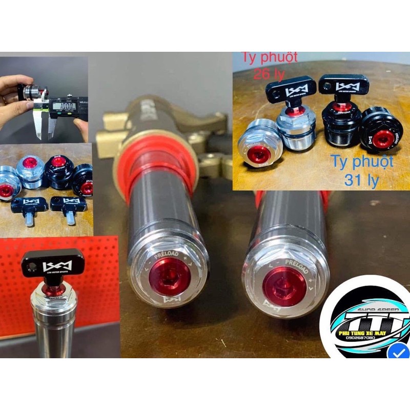 KIT LCM núm CNC tăng chỉnh nặng nhẹ phuột trước  size 27 - 31 mm