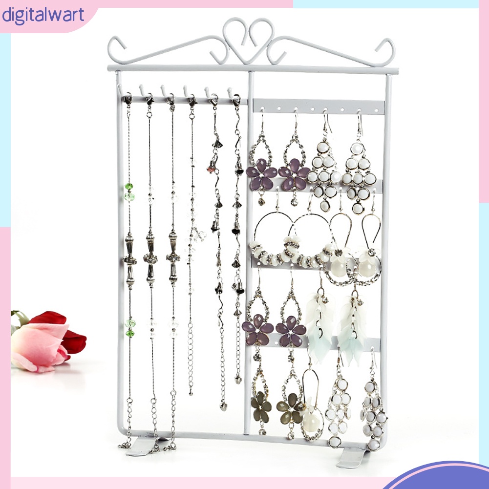 Giá sắt trưng bày trang sức 32 lỗ và 6 móc tiện lợi