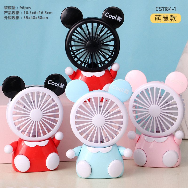 Quạt Mini Cầm Tay Hình Chuột Mickey Sạc Usb Siêu Đáng Yêu Cho Bé Thích Hợp Học Sinh - Sinh Viên - Nhân Viên Văn Phòng