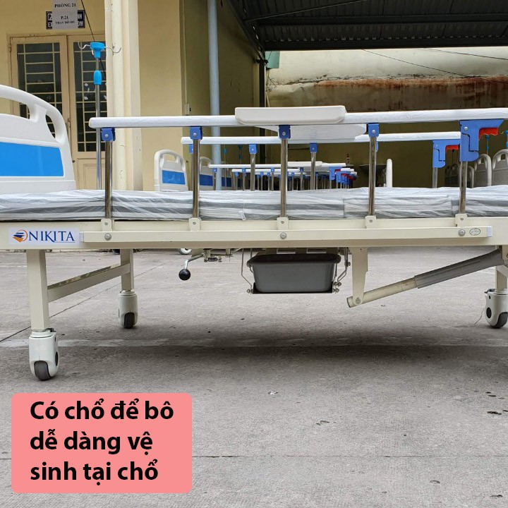 Giường bệnh y tế đa chức năng - nâng đầu, nâng chân, có chổ để bô - NIKITA DCN03