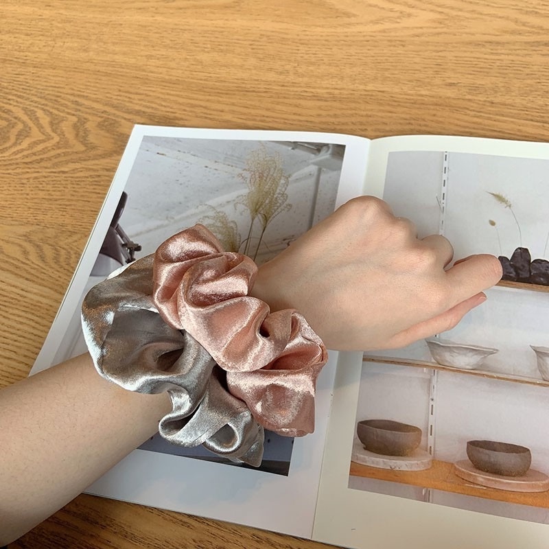 Dây cột tóc satin gắn bóng phong cách Hàn Quốc đơn giản