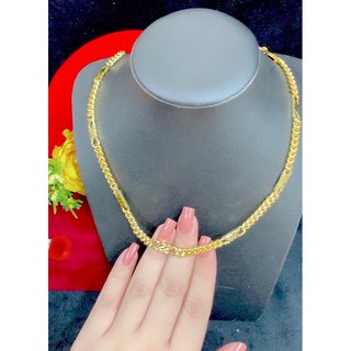 Dây chuyền nam lẫn nữ chữ N màu vàng 18 cao cấp