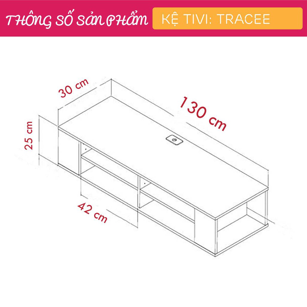 Kệ tivi gỗ hiện đại SMLIFE Tracee