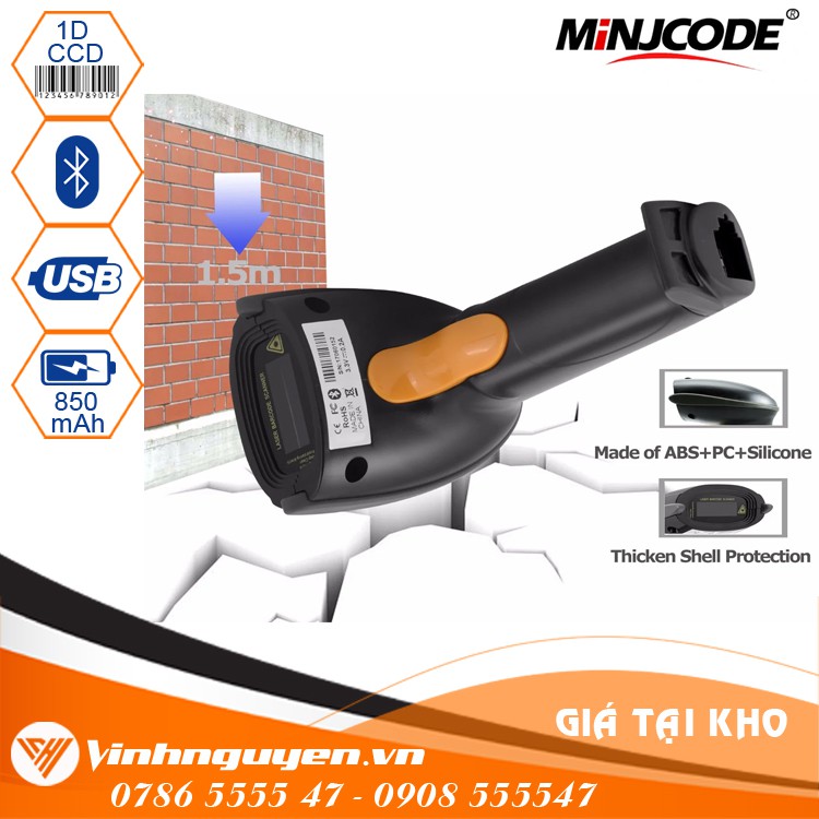 Máy quét mã vạch không dây cầm tay Minjcode MJ2810 - Chuyên logistics