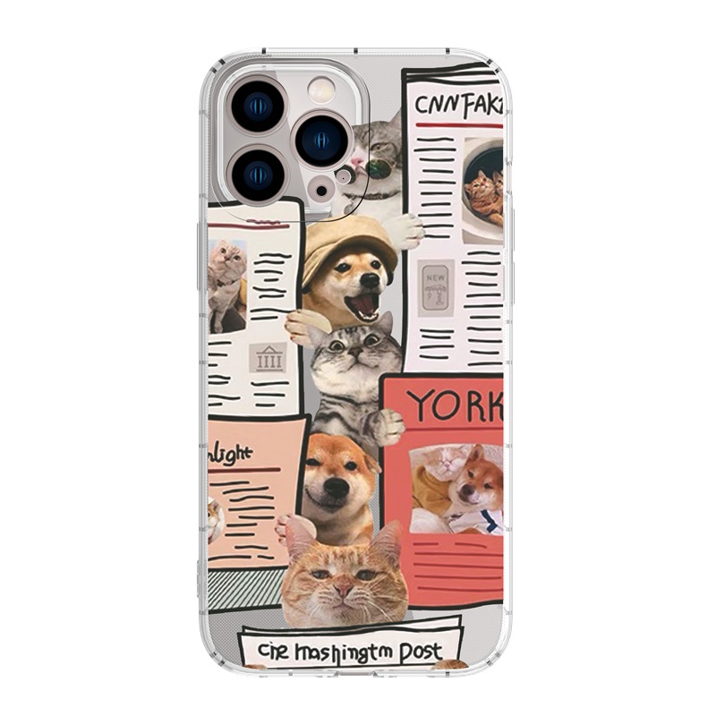 Ốp lưng iphone Ốp Điện Thoại Chống Sốc In Hình Chó Mèo Dễ Thương Thích Hợp Cho iPhone 11 12 13 14 Pro Max XR X XS Max 6 7 8 Plus