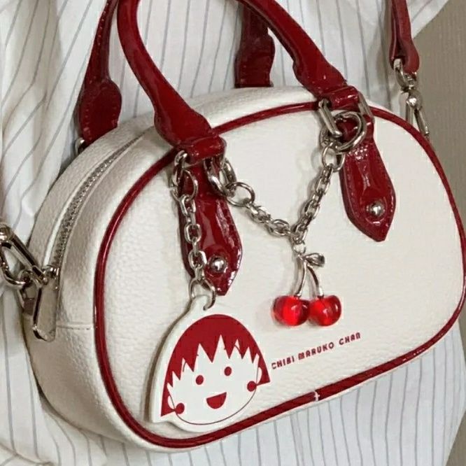 Túi Xách Đeo Vai Đơn Giản Hình Cherry Maruko x Phong Cách Hàn Quốc Mùa Hè Cho Nữ