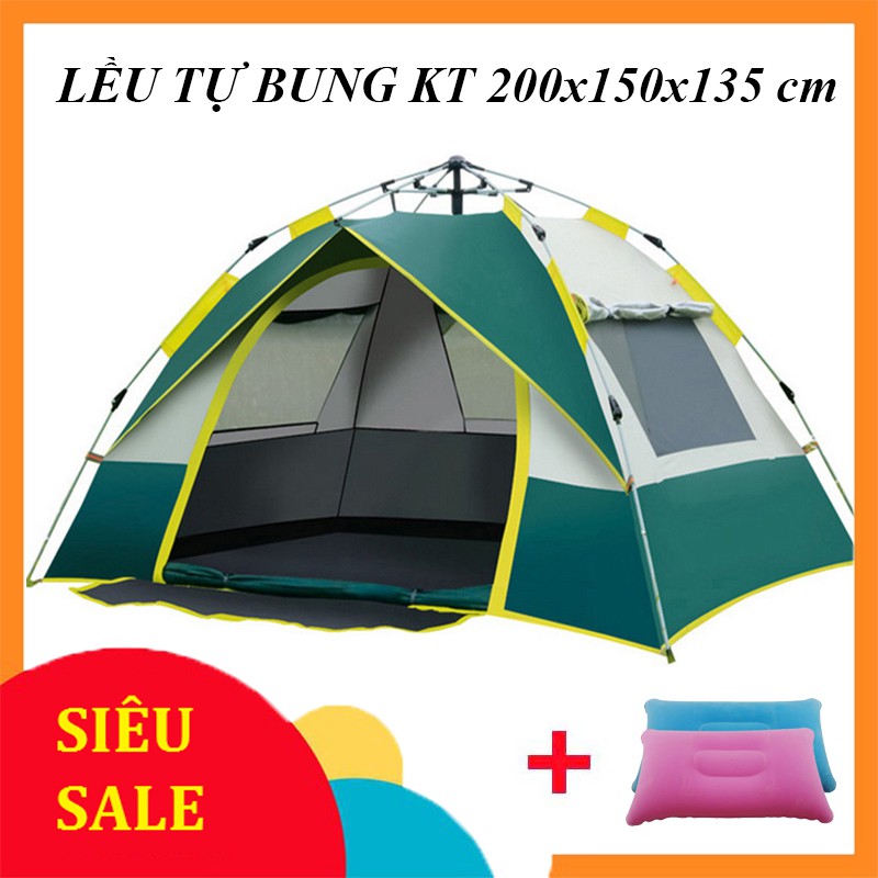 Lều cắm trại cho 3-5 người lều picnic tự động, lều dã ngoại 1 cửa chính 3 cửa sổ, chống nắng, mưa chống tia UV