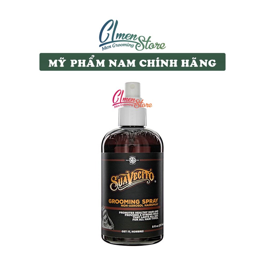 Xịt tạo phồng tóc Suavecito Grooming Spray 227ml | Pre-Styling bảo vệ nhiệt cho tóc