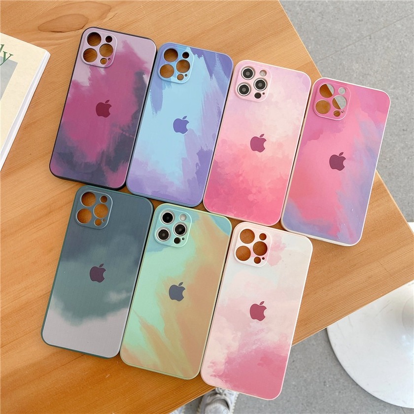 Ốp điện thoại silicon mềm hình vuông nhiều màu sắc chống thấm nước cho iPhone X XR Xs Max 8 7 6 6s Plus