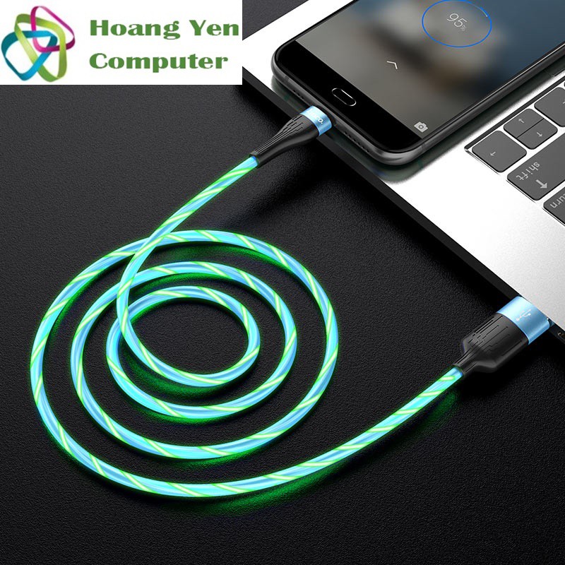 Cáp Sạc Nhanh MICRO USB Hoco U85 Cho Android Có Đèn Led Trên Dây - BH 1 Năm - Hoàng Yến Computer