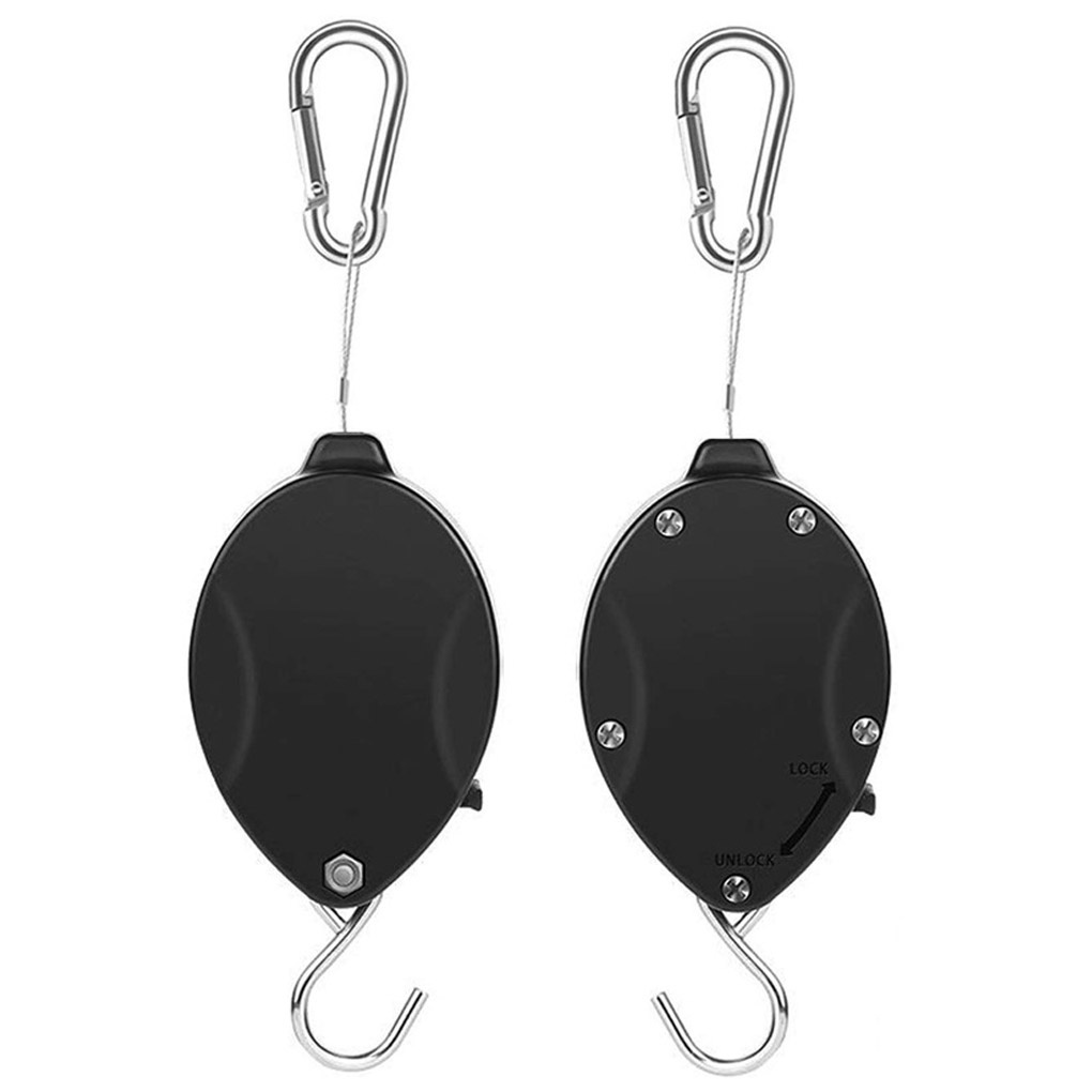 [CHOO] Telescopic Plant Pulley Stainless Steel Rope Retractable Flower Basket Hook 25kg Weight Bearing Plant Hanger