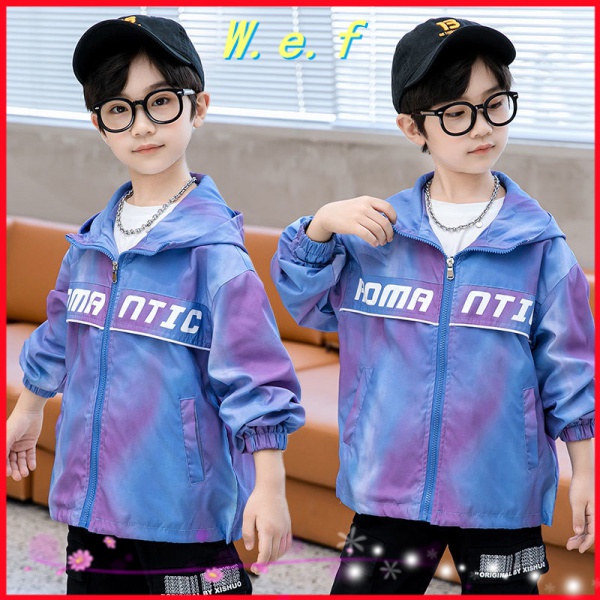 Áo khoác bé trai bé gái size đại gió 2 lớp đẹp phối màu in chữ cute từ