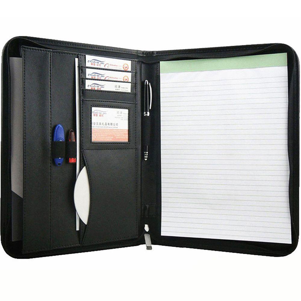 Bìa Đựng Tài Liệu Khổ A4 Bằng Da PU Đa Năng Kèm Ngăn Đựng Thẻ Tiện Dụng