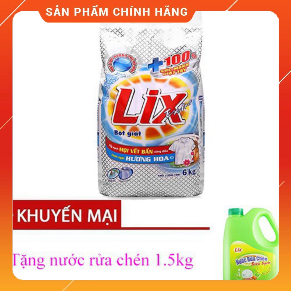 Bột giặt Lix Extra hương Hoa 6kg date mới .
