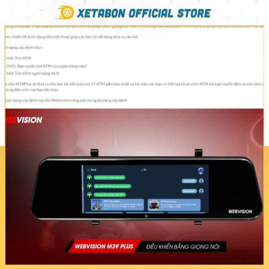 Camera Webvision M39 Plus Cảnh Báo Tốc Độ, Lấn Làn, Va Chạm, Giám Sát Từ Xa, giải Trí, Youtube, VtvGo, Nghe Nhạc | BigBuy360 - bigbuy360.vn