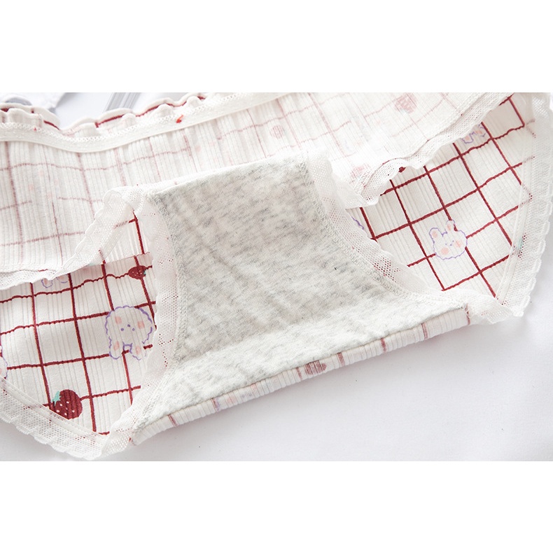 Quần Lót Nữ Cotton Hình Dâu Tây Giữa Eo Thời Trang Nhật Bản - Hàng Loại Đẹp.