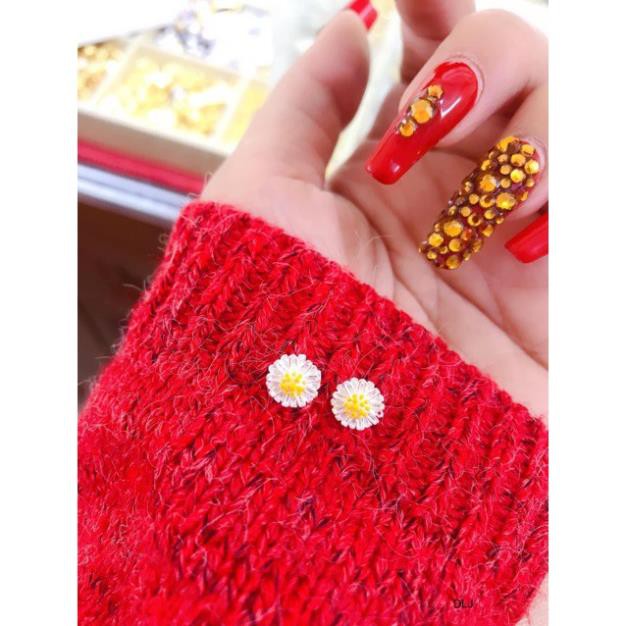Bông tai bạc nữ ❤️FREESHIP❤️ Bông tai bạc cúc hoạ mi Siêu xinh