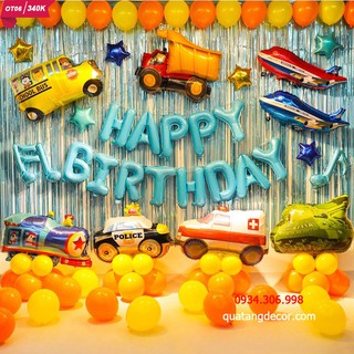 Trang trí sinh nhật ❤️FREESHIP ❤️ Set trang trí sinh nhật bé trai chủ đề ô tô cho bé trai Mã OT06 🎁CÓ QUÀ TẶNG KÈM
