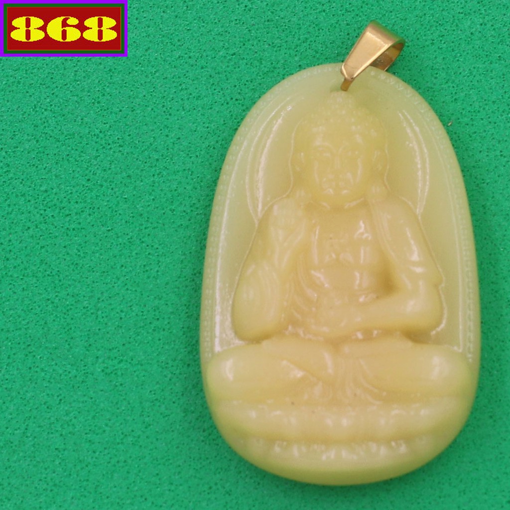 Mặt dây chuyền phật A di đà vàng 4.3 cm MVTAVO1 - Hộ mệnh tuổi Tuất, Hợi