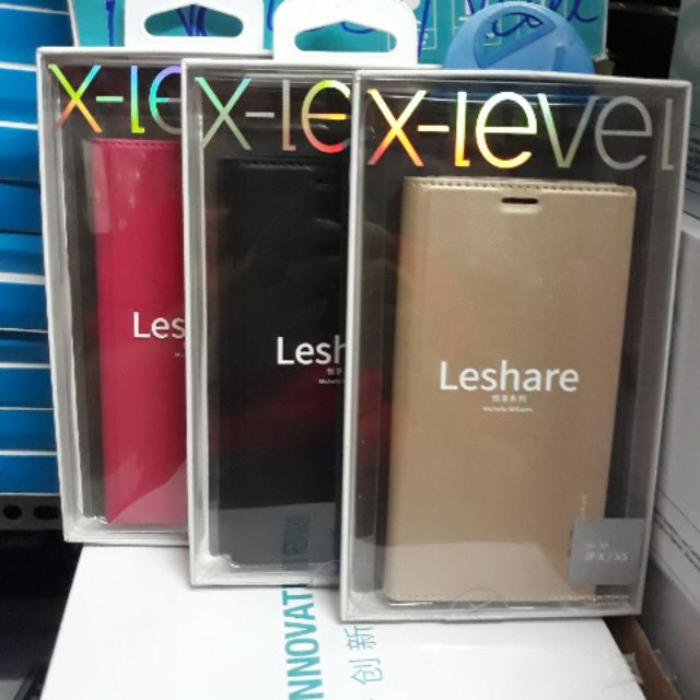 Bao da dạng ví xlevel có khe cắm thẻ ATM iPhone X/XS