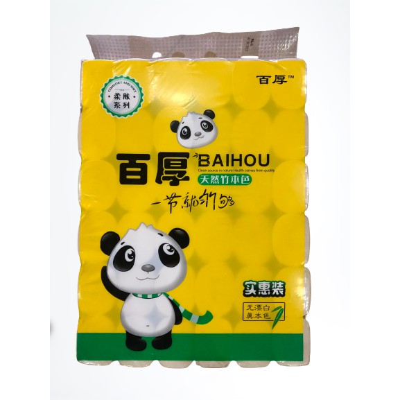 Bịch 36 Cuộn Giấy Vệ Sinh Gấu Trúc BAIHOU Chuẩn Nội Địa Trung