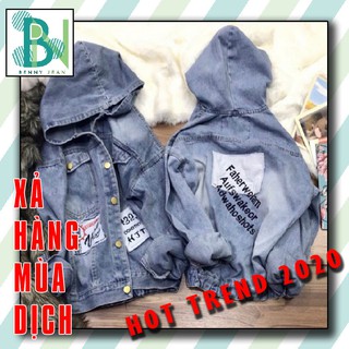 Áo khoác unisex jean xanh - nón benny jean knjnbw01008