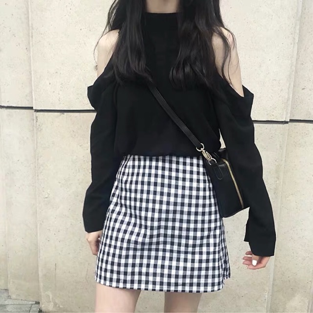 Set áo trễ vai + váy