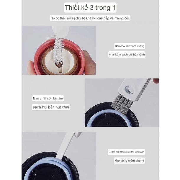PVN50572 Bàn chải vệ sinh bình sữa nắp cốc 3 chức năng nhỏ gọn hình cà rốt Giá Rẻ