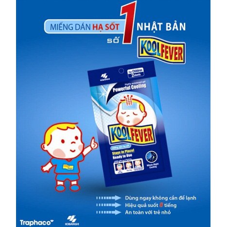 Miếng dán hạ sốt Koolfever (Gói 2 miếng) [NHẬT BẢN]