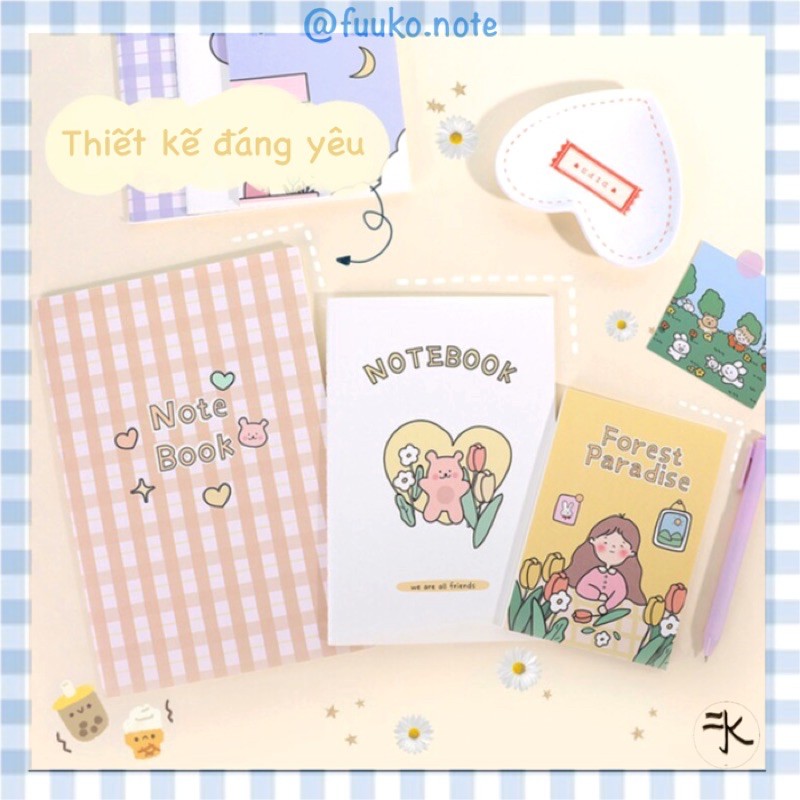 (Kèm tặng quà) Combo 3 sổ học B5 A5 A6 cùng tông màu Pastel