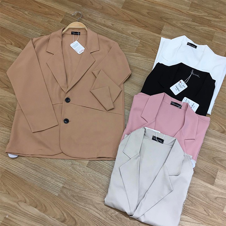 Áo khoác blazer túi xéo THOCA HOUSE đen, trắng, kem, hồng, cà phê mềm mại freesize phù hợp đi làm công sở, sự kiện | BigBuy360 - bigbuy360.vn