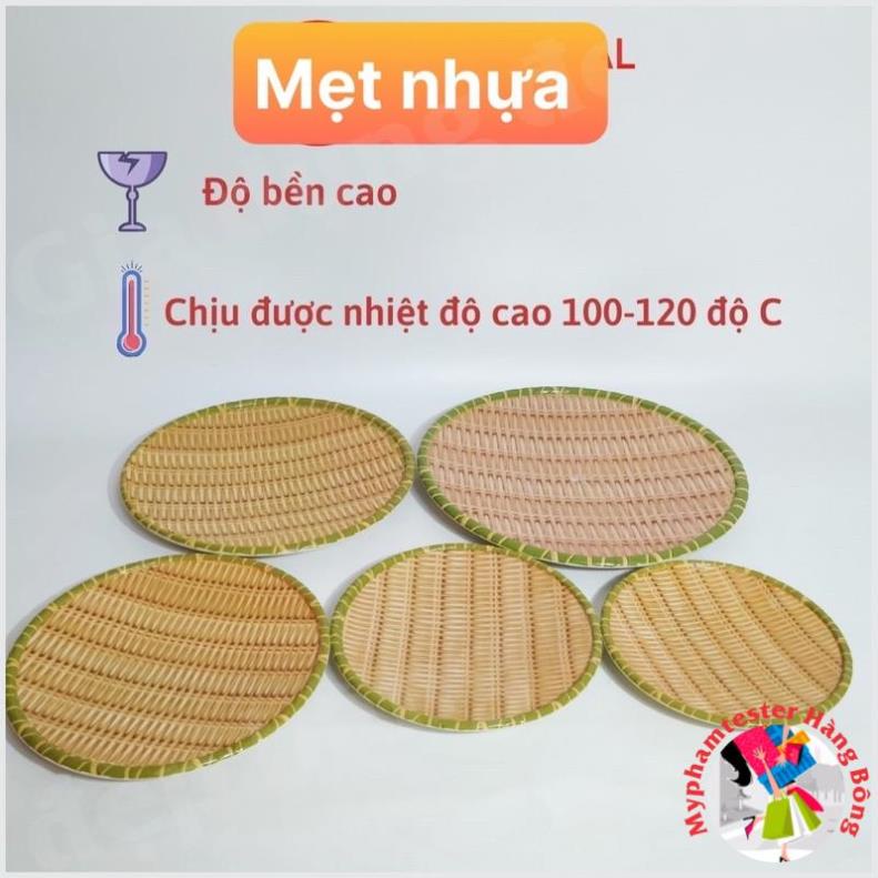 Đĩa Phíp Giả Tre Đan - Mẹt Đựng Đồ Ăn - Bún đậu