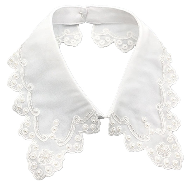 Vòng Cổ Choker Thêu Hoa Đính Ngọc Trai Nhân Tạo Phong Cách Gothic Hoàng Gia Cho Nữ