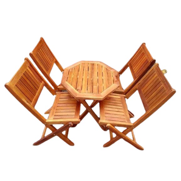 Bộ bàn ghế xếp bằng gỗ 4 ghế 1 bàn