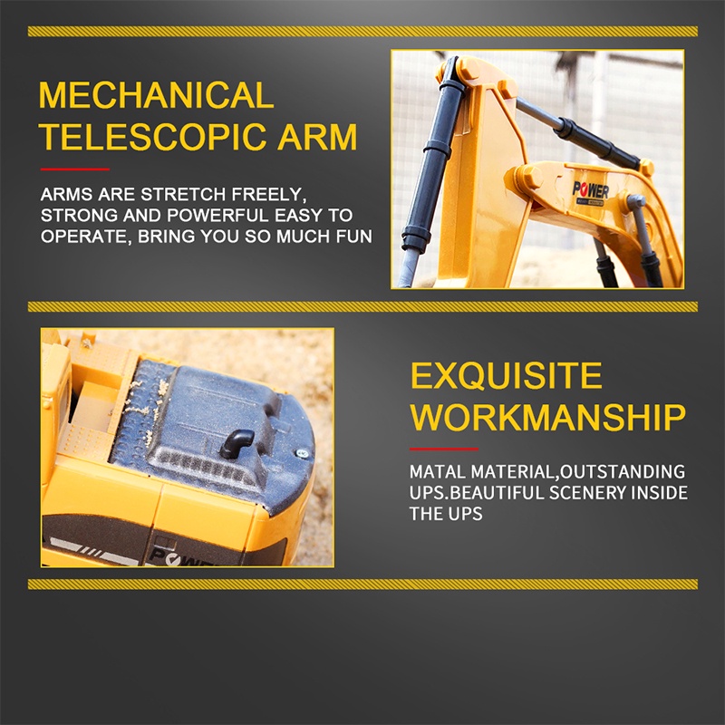 Mô Hình Xe Cần Cẩu Điều Khiển Từ Xa 2.4G 6CH Bằng Hợp Kim