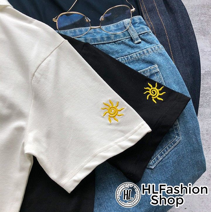 Áo polo thun cổ trụ thêu cây xương rồng, áo thun size có cổ HLFashion