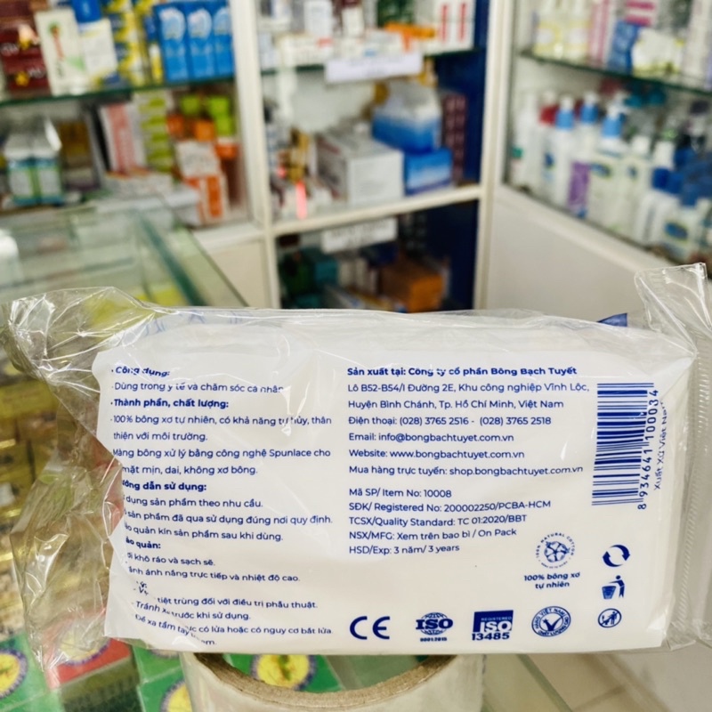 ✅ [Chính Hãng] Bông Bạch Tuyết cắt miếng ( 25g ) Bông Zigzag Thấm nước y tế chuẩn y khoa.