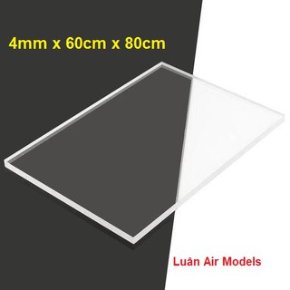 4mm 60x80cm Tấm nhựa mica cứng trong suốt làm hồ cá, hộp kính, đồ chơi, trang trí, cắt theo yêu cầu (VA205) - Luân Air