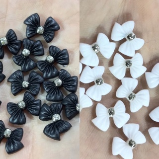 Charm Nơ Chấm Nhũ,phụ Kiện Trang Trí Móng Tay