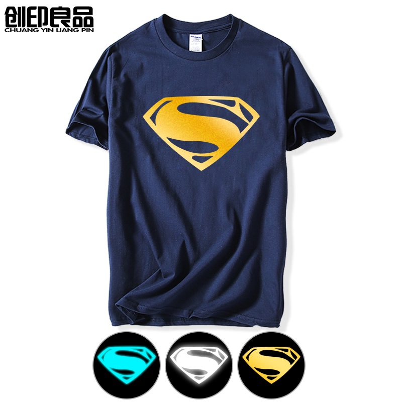 Áo Thun Tay Ngắn Dáng Rộng In Logo Superman Phản Quang Thời Trang Xuân Hè Cho Nam Và Nữ