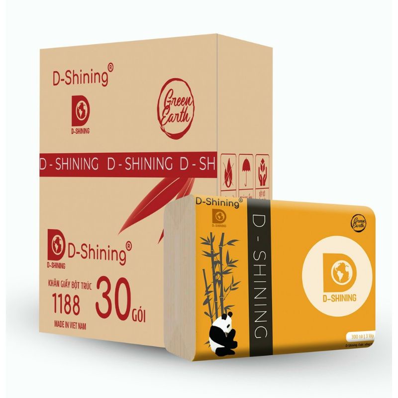 Giấy ăn gấu trúc DSHINING thùng 30 gói
